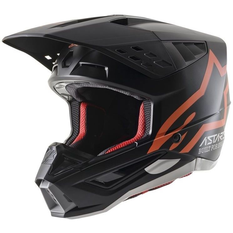 Casco Moto Cross Enduro Alpinestars S-M5 COMPASS Nero Aranci taglia XL