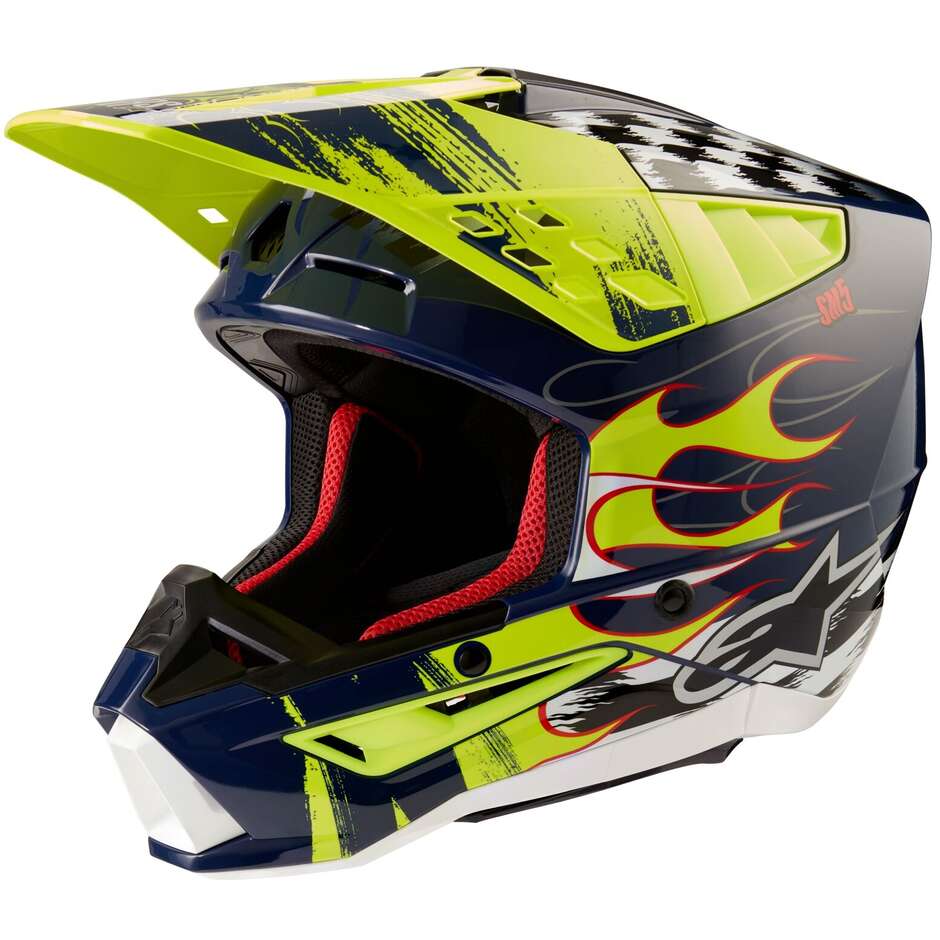 Casco Moto Cross Enduro Alpinestars S-M5 RASH 22.06 Fluo Gia taglia S