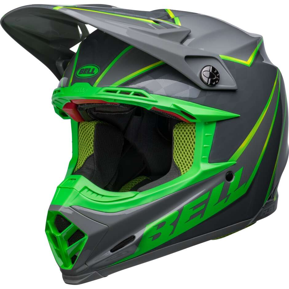 Casco Moto Cross Enduro Bell MOTO-9s FLEX SPRITE Grigio Verd taglia M