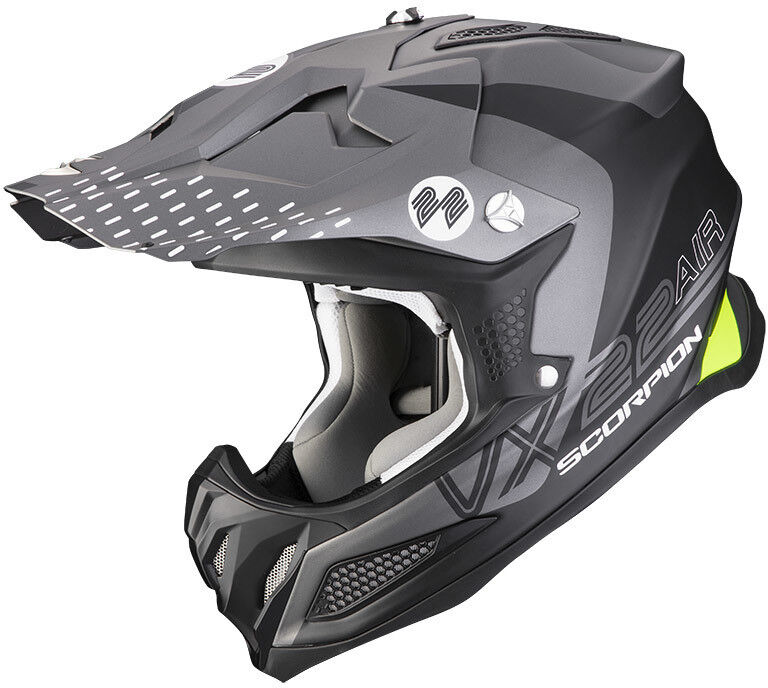 Casco Moto Cross Enduro Scorpion VX 22 AIR ARES Opaco Nero S taglia L