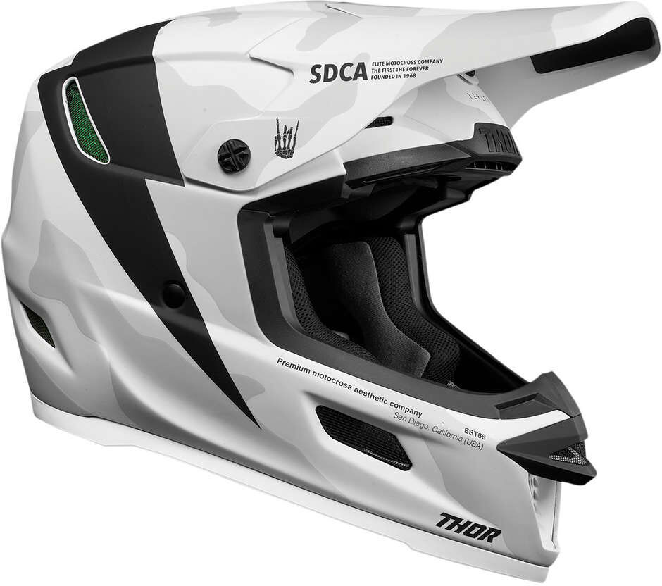 Casco Moto Cross Enduro Thor REFLEX CAST Bianco Nero taglia 2XL