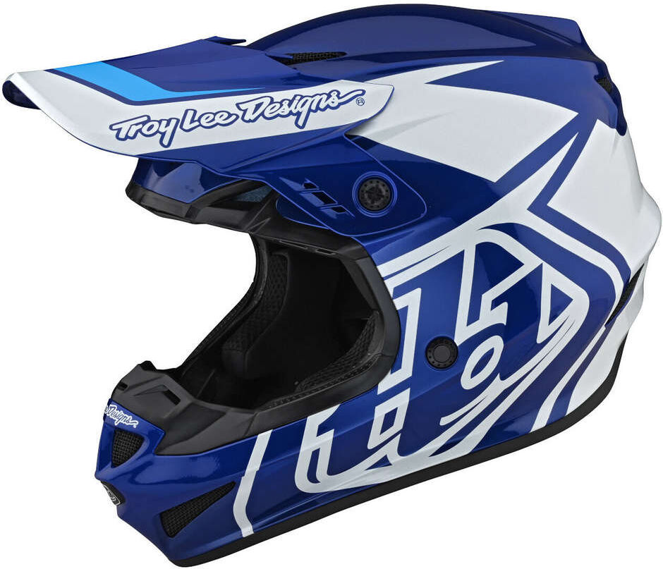 Casco Moto Cross Enduro Troy Lee Designs GP OVERLOAD Blu Bia taglia L