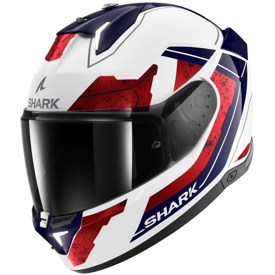 Casco Moto Integrale Con Led Shark SKWAL i3 RHAD Bianco Crom taglia M