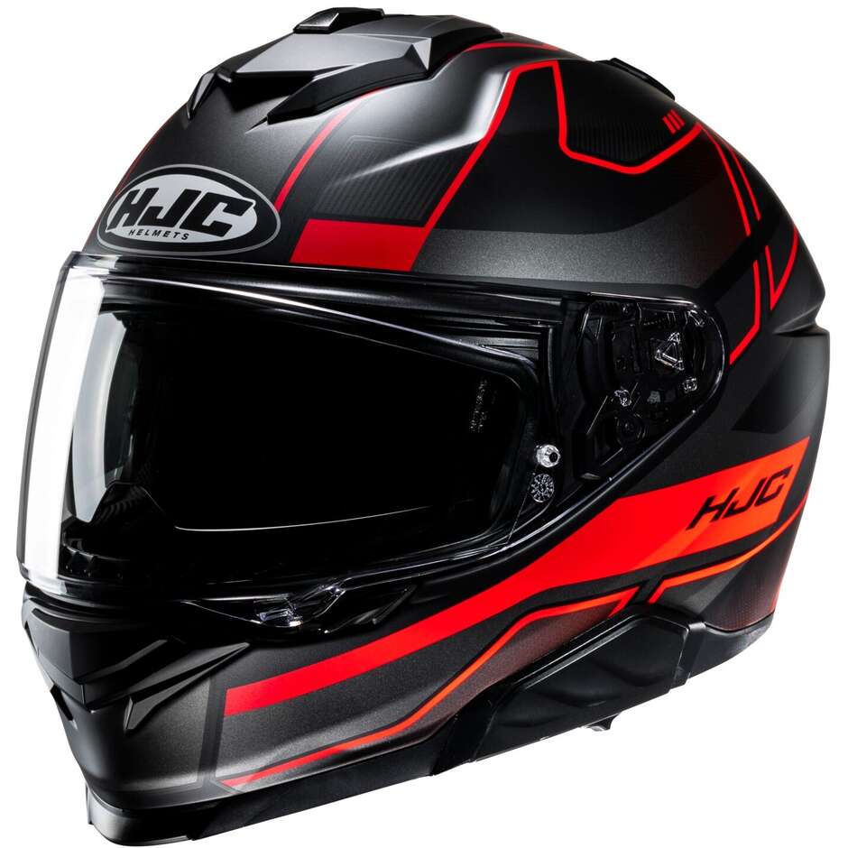 Casco Moto Integrale Hjc i71 IORIX MC1SF Nero Opaco Rosso taglia S