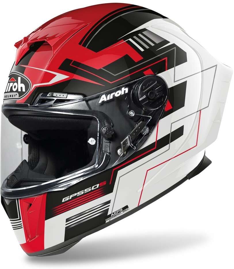 Casco Moto Integrale in Fibra Airoh GP550 S Challenge Rosso taglia XL