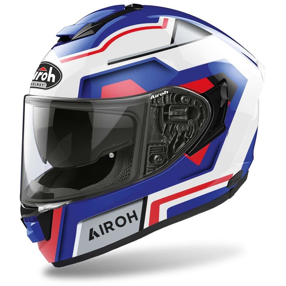 Casco Moto Integrale in Fibra Airoh ST 501 Square Blu Rosso taglia M