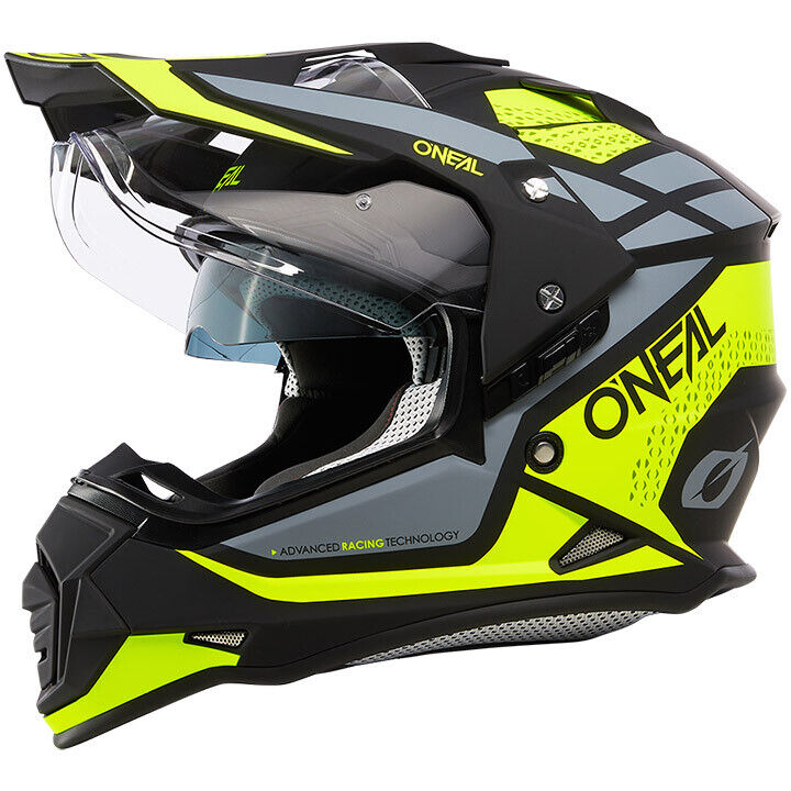 Casco Moto Integrale Oneal SIERRA Helmet V.23 R Nero Giallo taglia XL