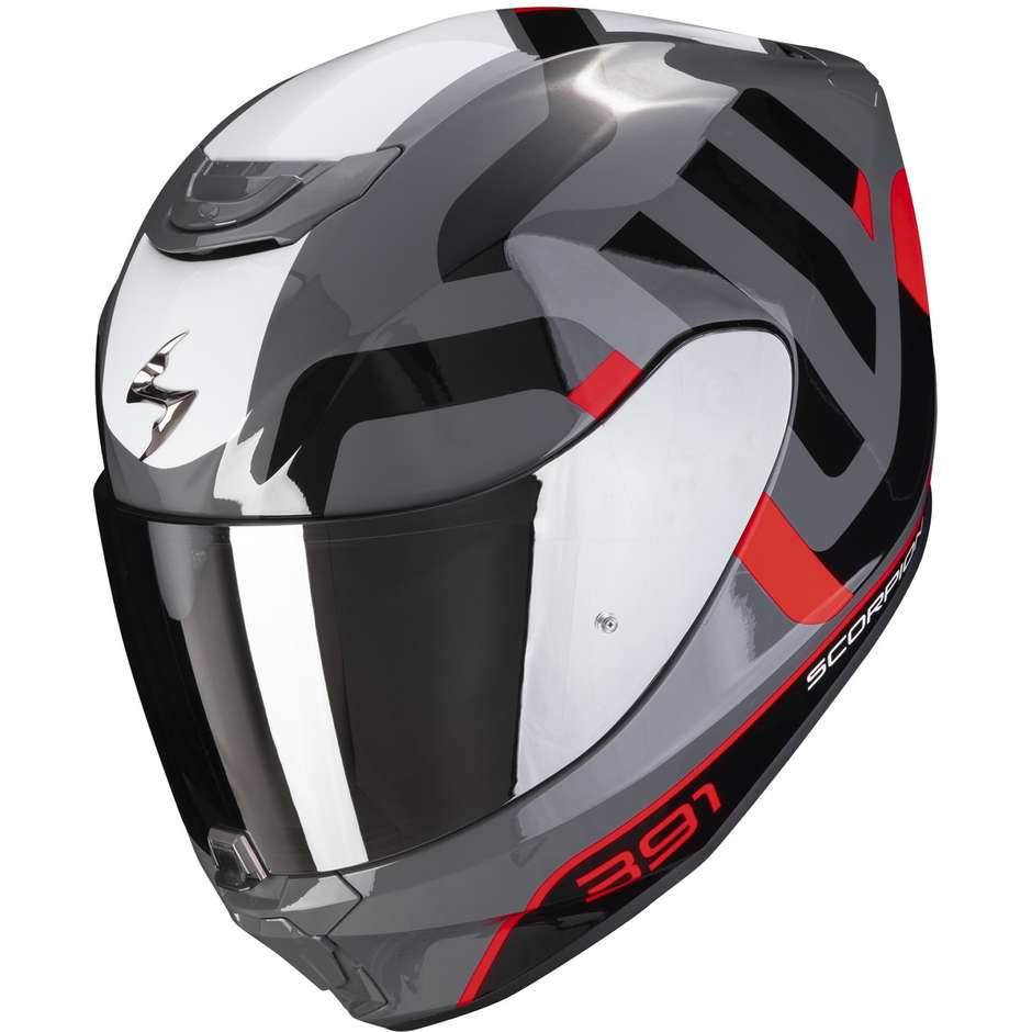 Casco Moto Integrale Scorpion EXO-391 AROK Grigio Rosso Nero taglia XL