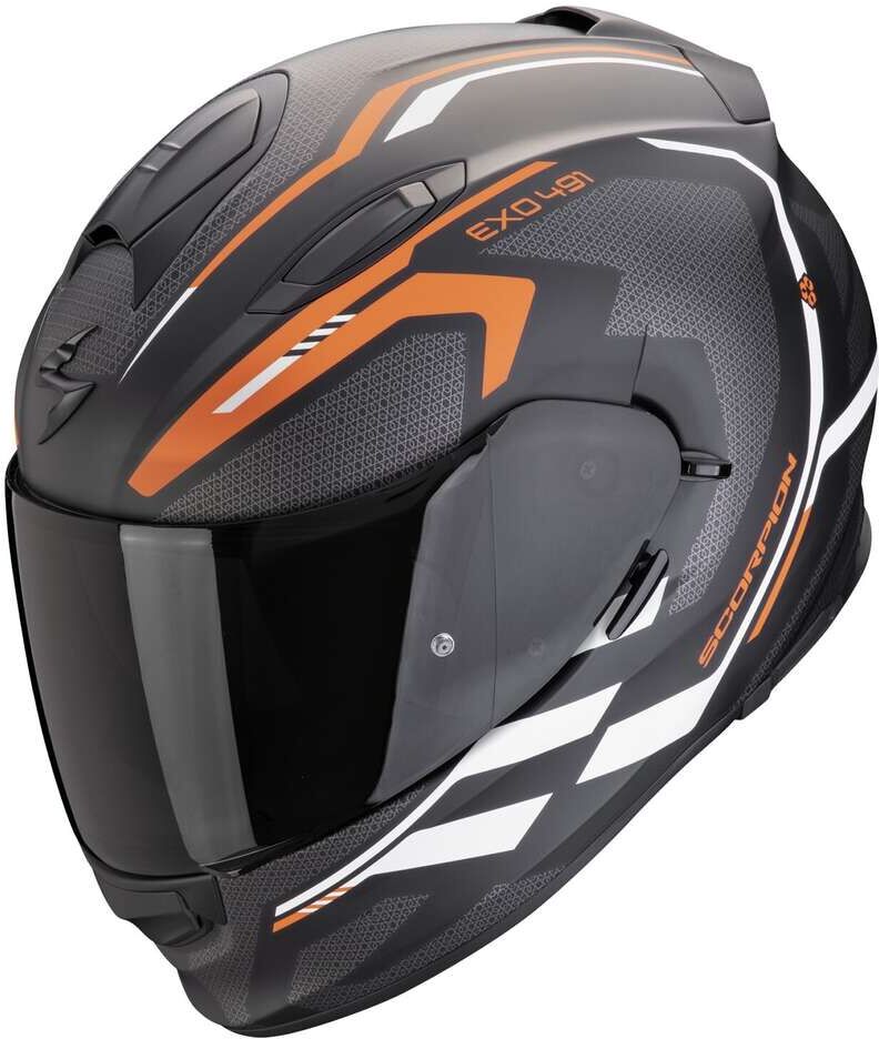 Casco Moto Integrale Scorpion EXO 491 KRIPTA Nero Arancia Bi taglia M