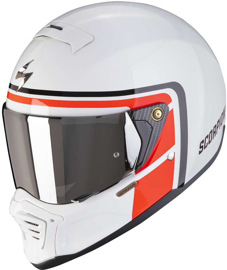 Casco Moto Integrale Scorpion EXO-HX1 NOSTALGIA Bianco Rosso taglia XL