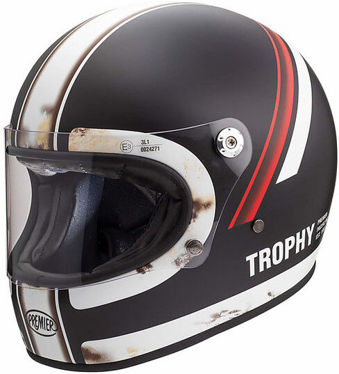 Casco Moto Integrale Vintage Anni'70 Premier Trophy DO92 Old taglia XL