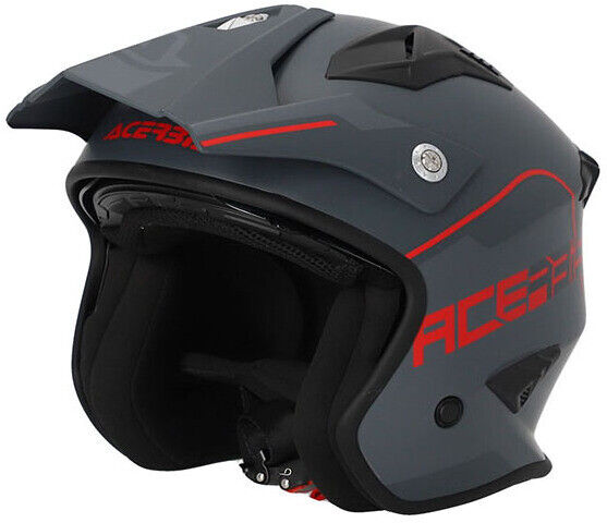 Casco Moto Jet Acerbis Aria 2206 Grigio Rosso taglia L