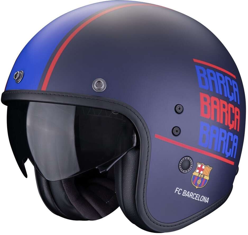 Casco Moto Jet Custom Scorpion BELFAST EVO FC BARCELLONA Blu taglia M