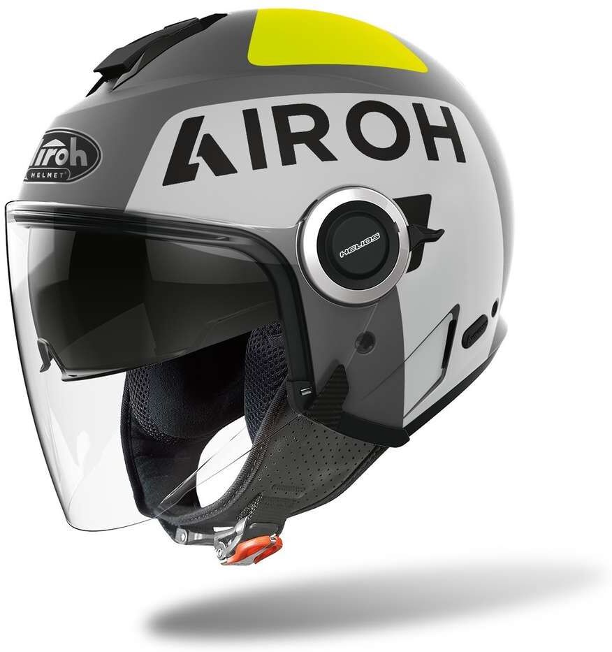 Casco Moto Jet Doppia Visiera Airoh HELIOS Up Grigio Opaco taglia MS