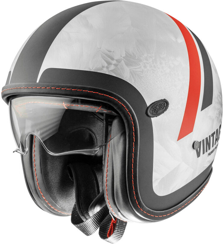 Casco Moto Jet Premier VINTAGE PLATINUM ED. DR DO 92 RED SEW taglia L