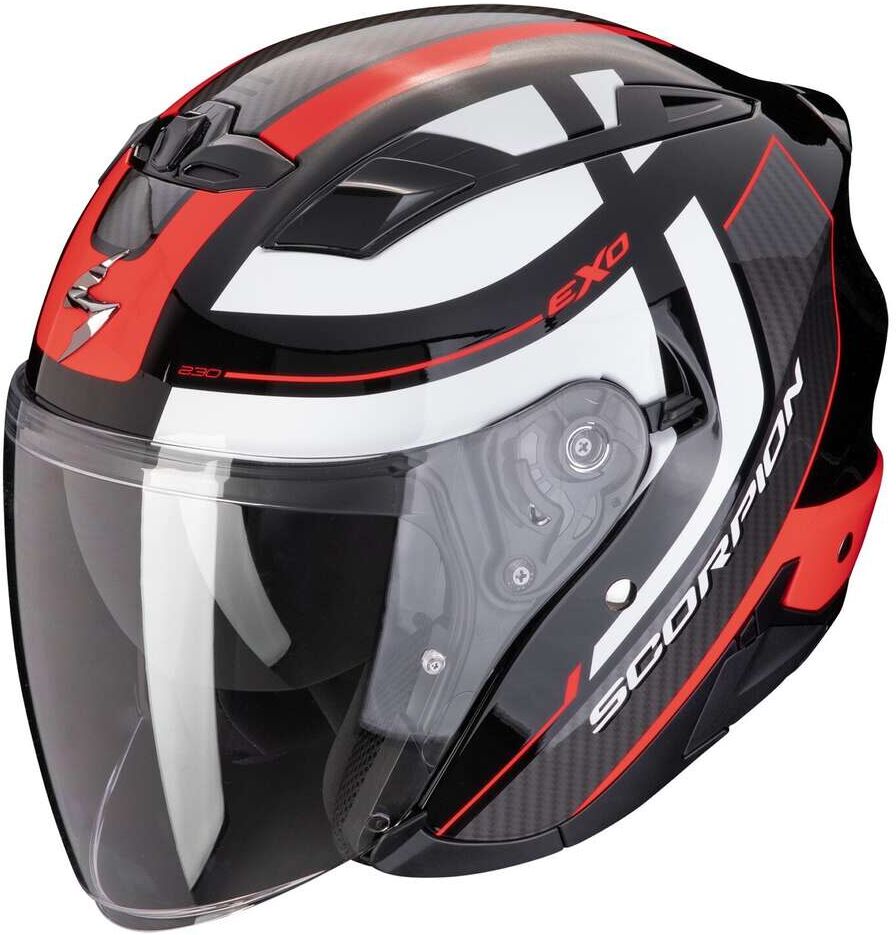 Casco Moto Jet Scorpion EXO 230 PUL Nero Rosso taglia M