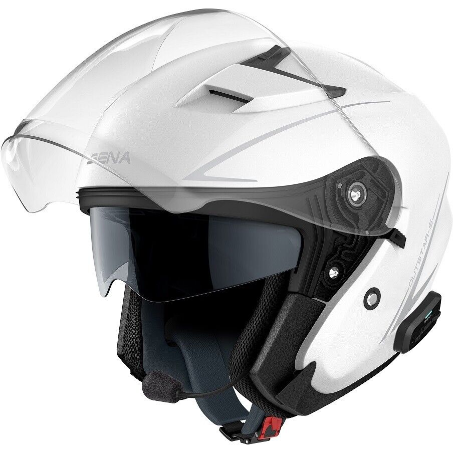 Casco Moto Jet Sena OUTSTAR S Bianco Con Bluetooth Integrato taglia M