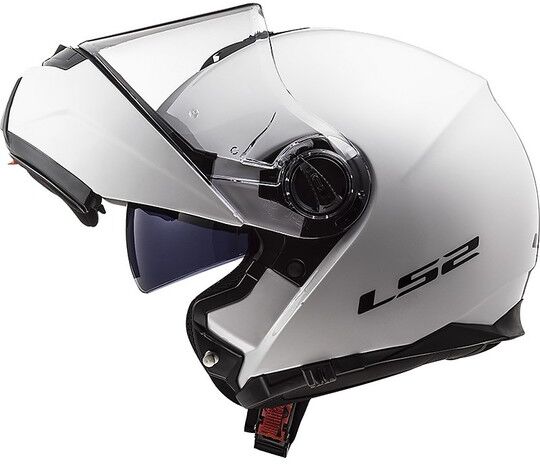 Casco Moto Modulare LS2 Doppia Visiera FF325 Strobe Bianco L taglia 2X