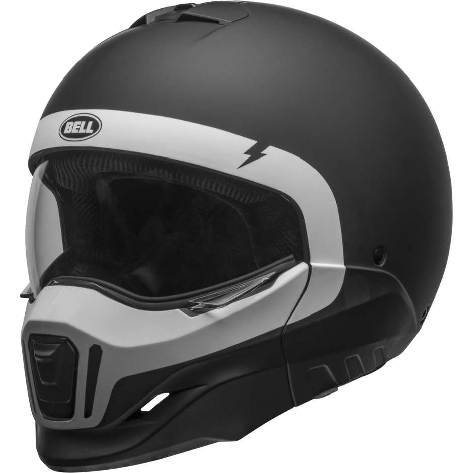 Casco Moto Modulare P/J Bell BROOZER CRANIUM Nero Bianco Opa taglia 2X