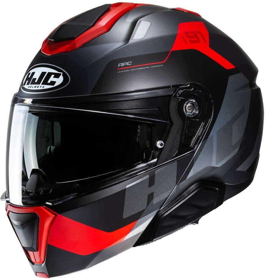 Casco Moto Modulare P/J Hjc i91 CARST MC1SF Nero Opaco Rosso taglia XL