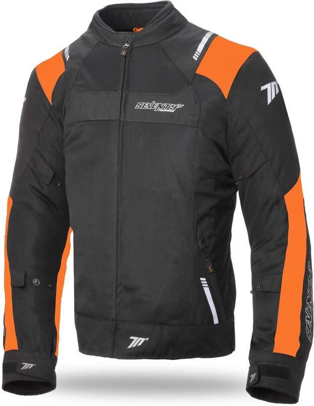 Giacca Moto Estiva Seventy JR52 CE Traforata Nero Arancio taglia M