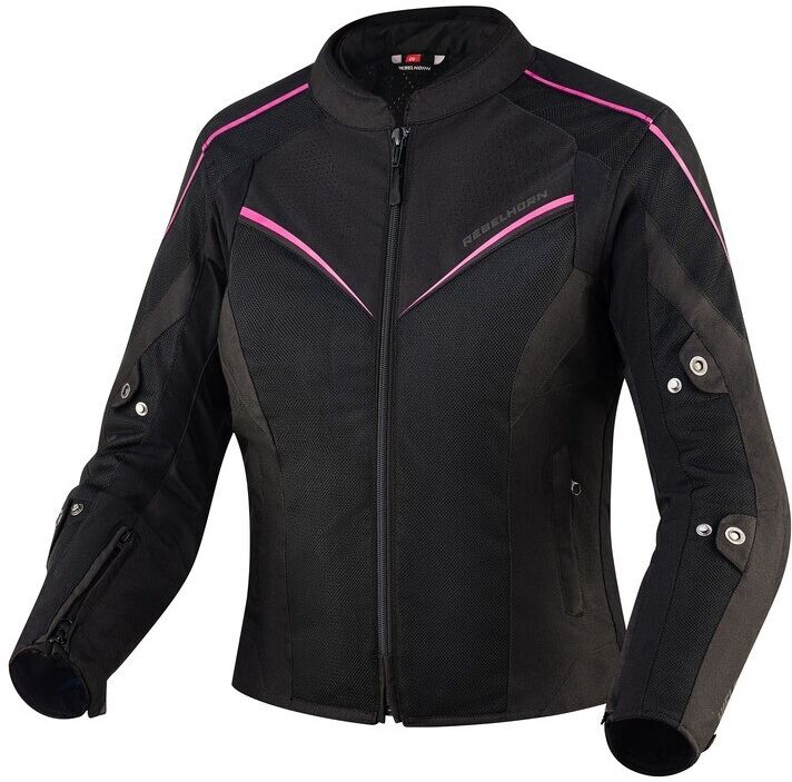 Giubbotto Moto Donna Rebelhorn HIFLOW IV LADY Nero Rosa Fluo taglia XS