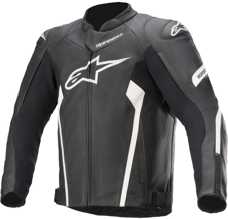 Giubbotto Moto In Pelle Alpinestars FASTER v2 Nero Bianco taglia 50