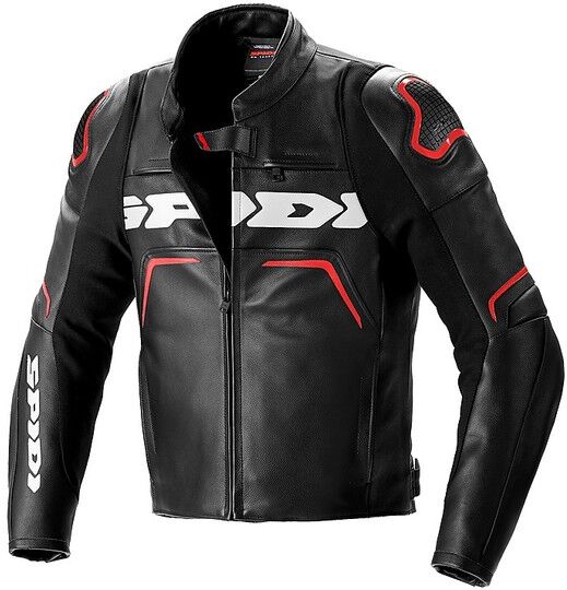 Giubbotto Moto In Pelle Sportivo Spidi EVORIDER 2 Nero Rosso taglia 48