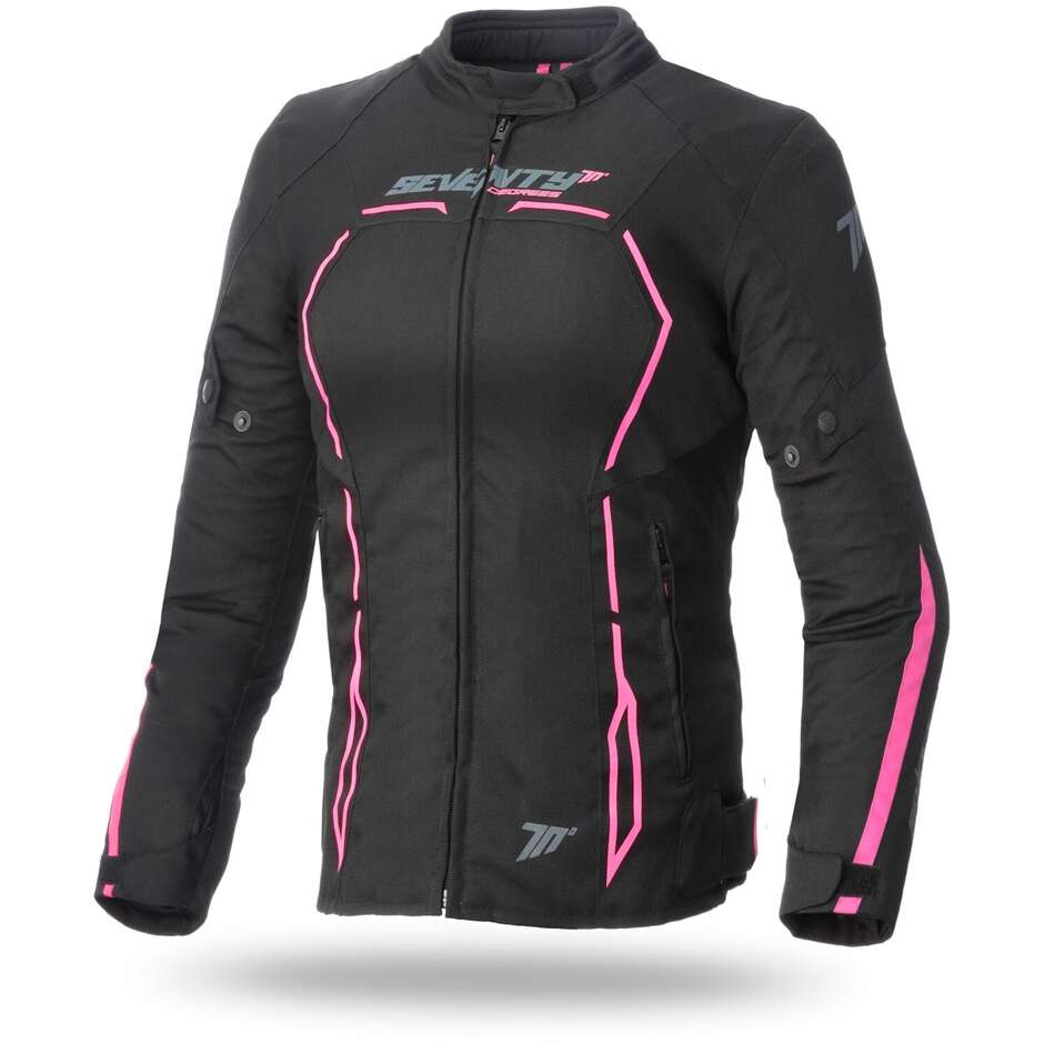 Giubbotto Moto In Tessuto Seventy JR67 CE Sport Nero Rosa taglia S