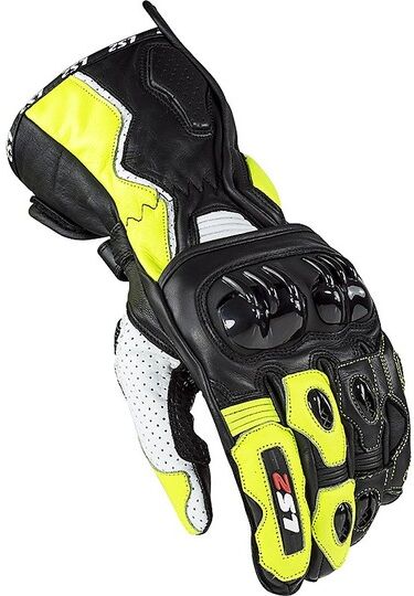 Guanti Moto In Pelle CE Sportivi Ls2 SWIFT Nero Giallo Fluo taglia S