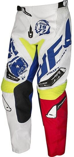 Pantalone Moto Cross Enduro Ufo Modello Draft Bianco Rosso taglia 50