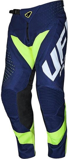 Pantaloni Moto Cross Enduro Ufo PROTON Blu Giallo Fluo taglia 44