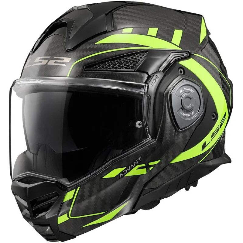 LS2 - Casco FF901 Advant X Carbon Future H-V Giallo Nero,Giallo,Alta visibilità,Carbonio L