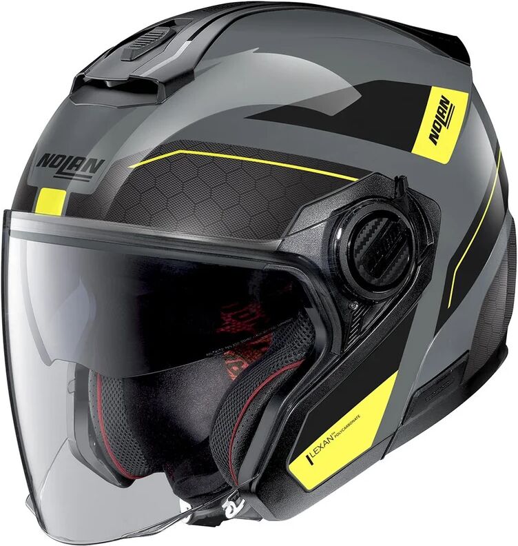 NOLAN - Casco N40-5 06 Pivot N-Com Slate Grigio / Nero / Giallo Grigio,Giallo S