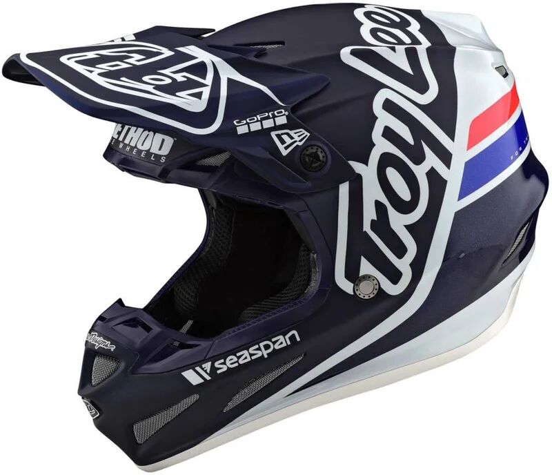 TROY LEE DESIGNS - Casco SE4 ECE Carbon Silhoutte Blue / Bianco Blu,Bianco XL