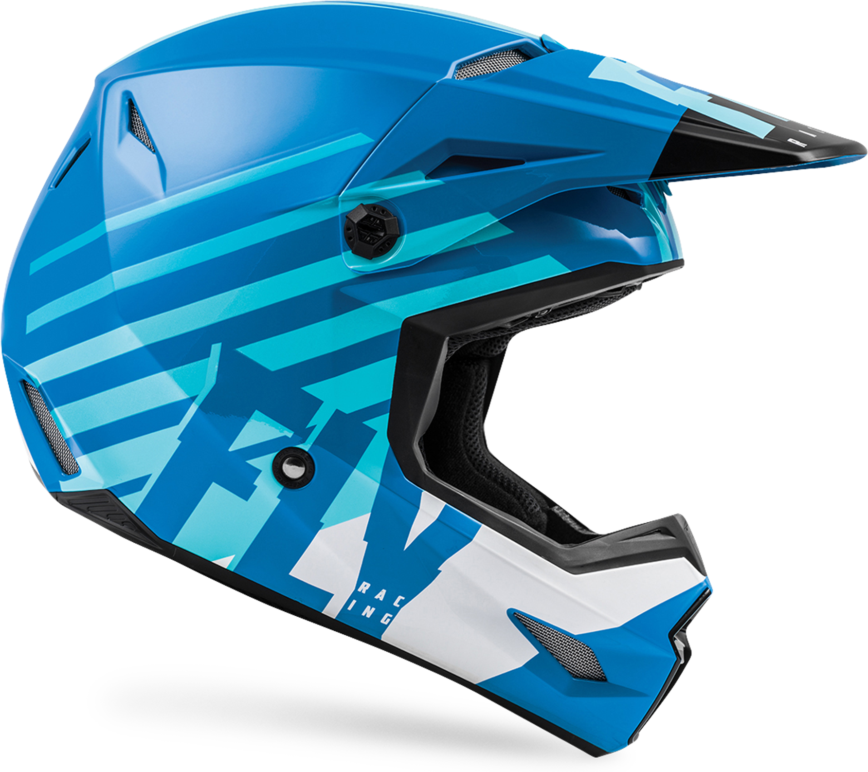 FLY Racing Casco Cross  Kinetic Thrive Blu-Bianco