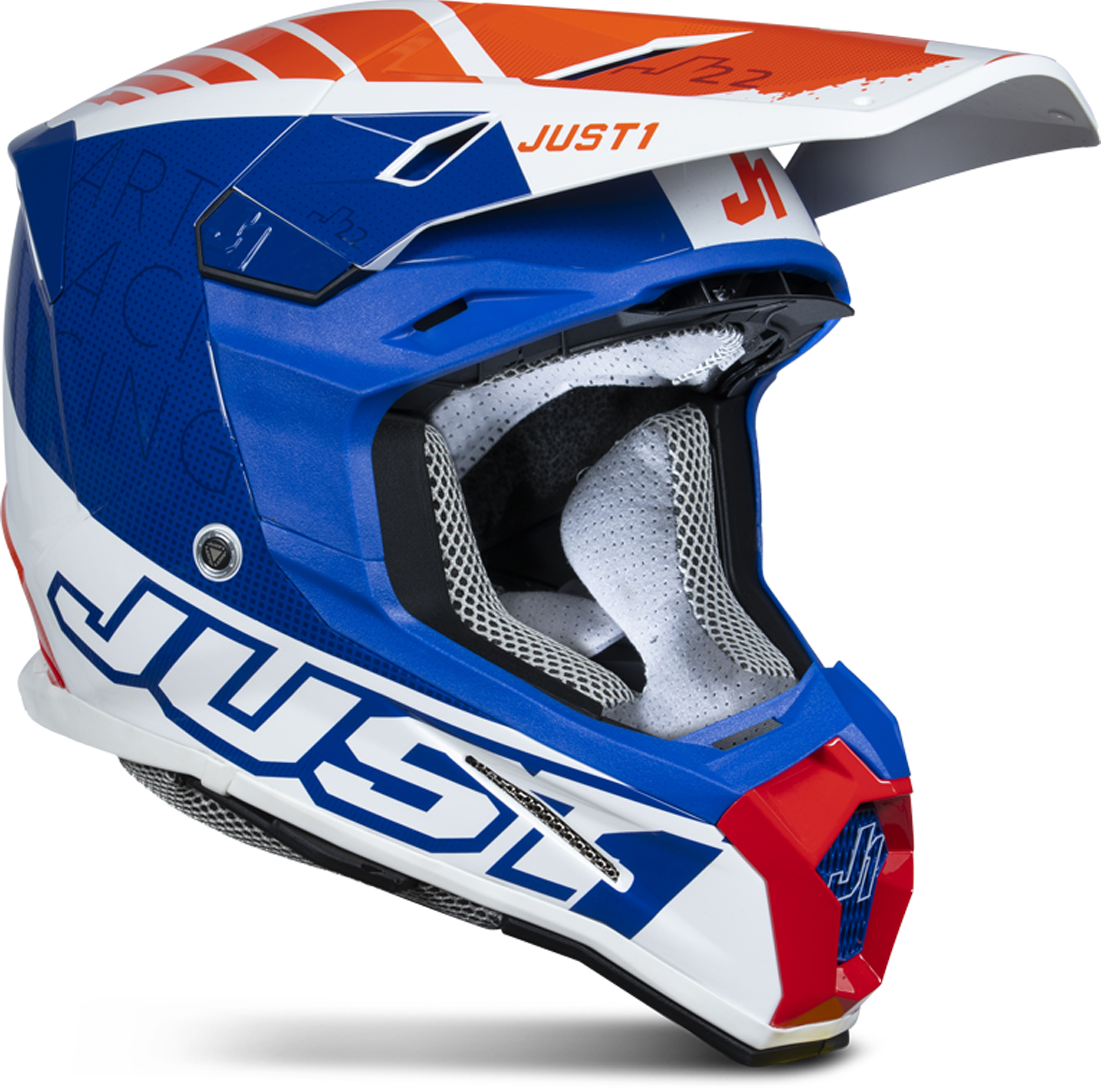 Just1 Casco Cross  J22 F Dynamo Rosso-Bianco-Blu