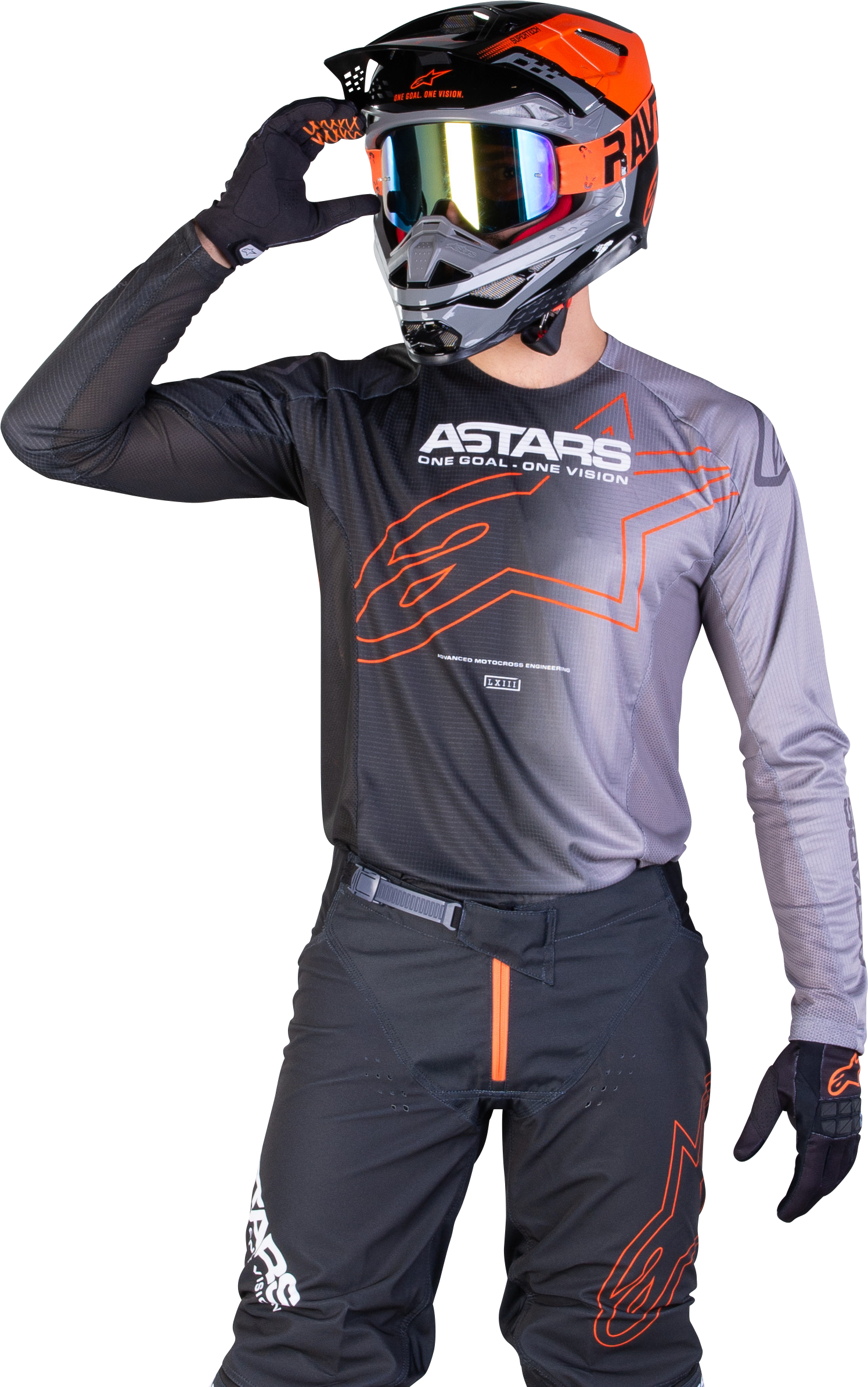 Alpinestars Maglia Cross  Techstar Phantom Antracite-Arancio