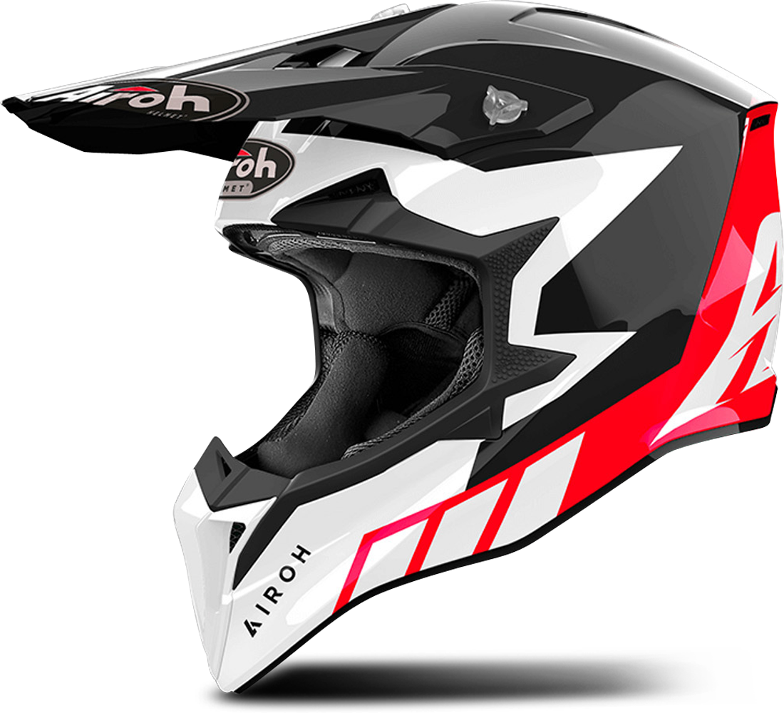 Airoh Casco Cross  Wraaap Reloaded Rosso Lucido