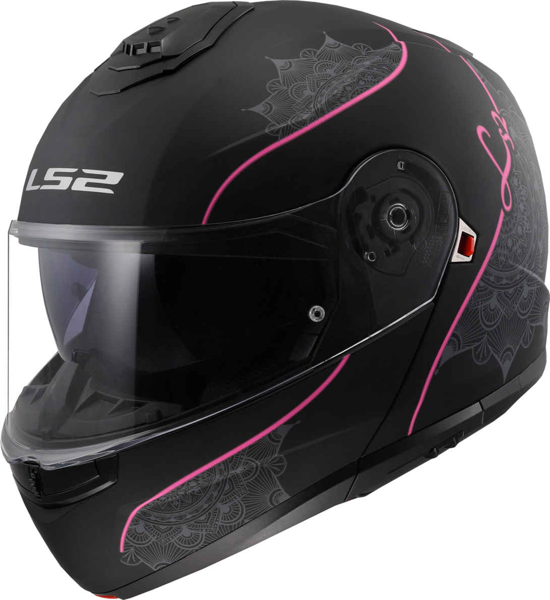 LS2 Casco Modulare  FF908 Strobe II Lux Nero Opaco-Rosa