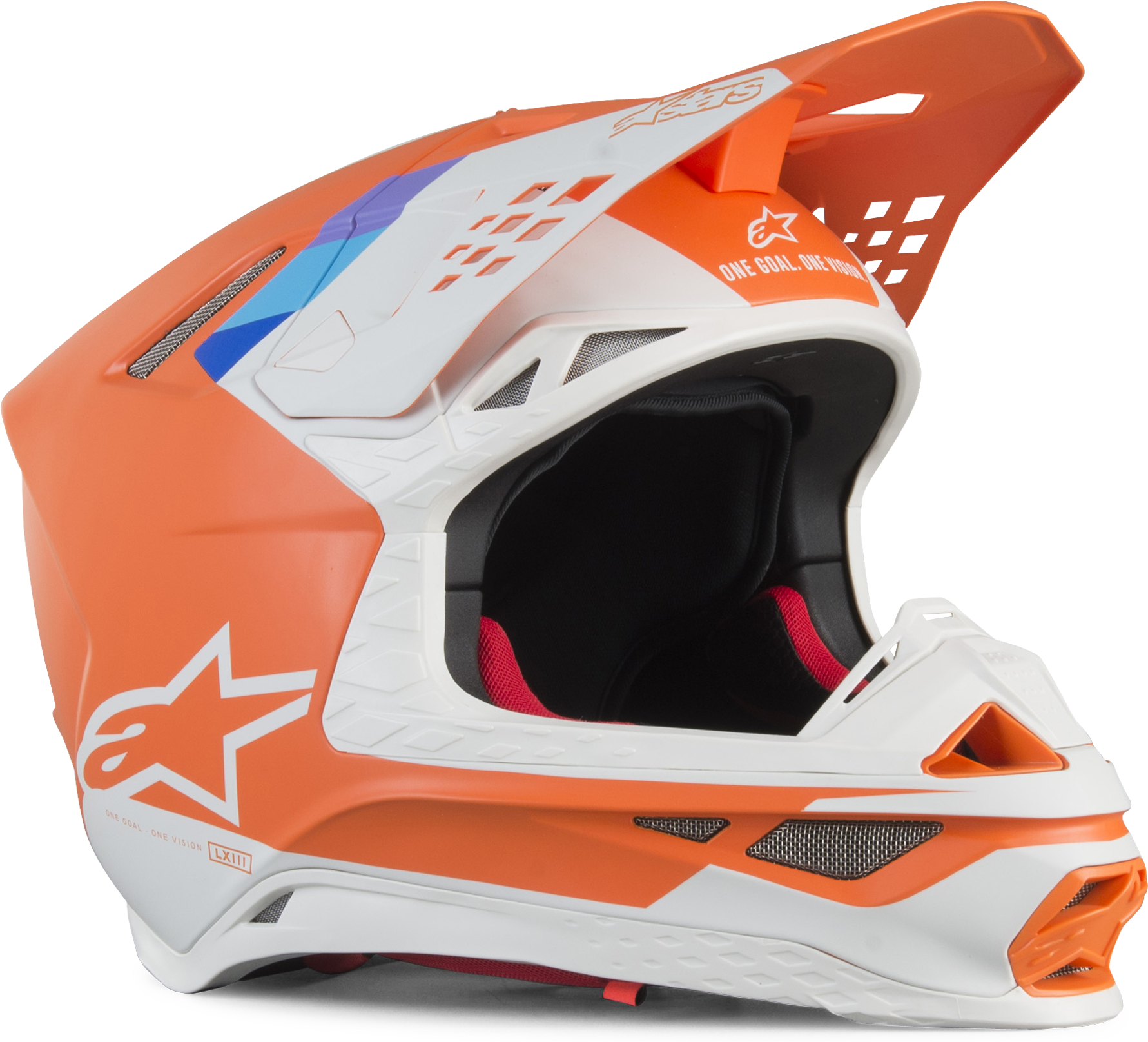 Alpinestars Casco Cross  Supertech S-M8 Contact Arancio-Bianco