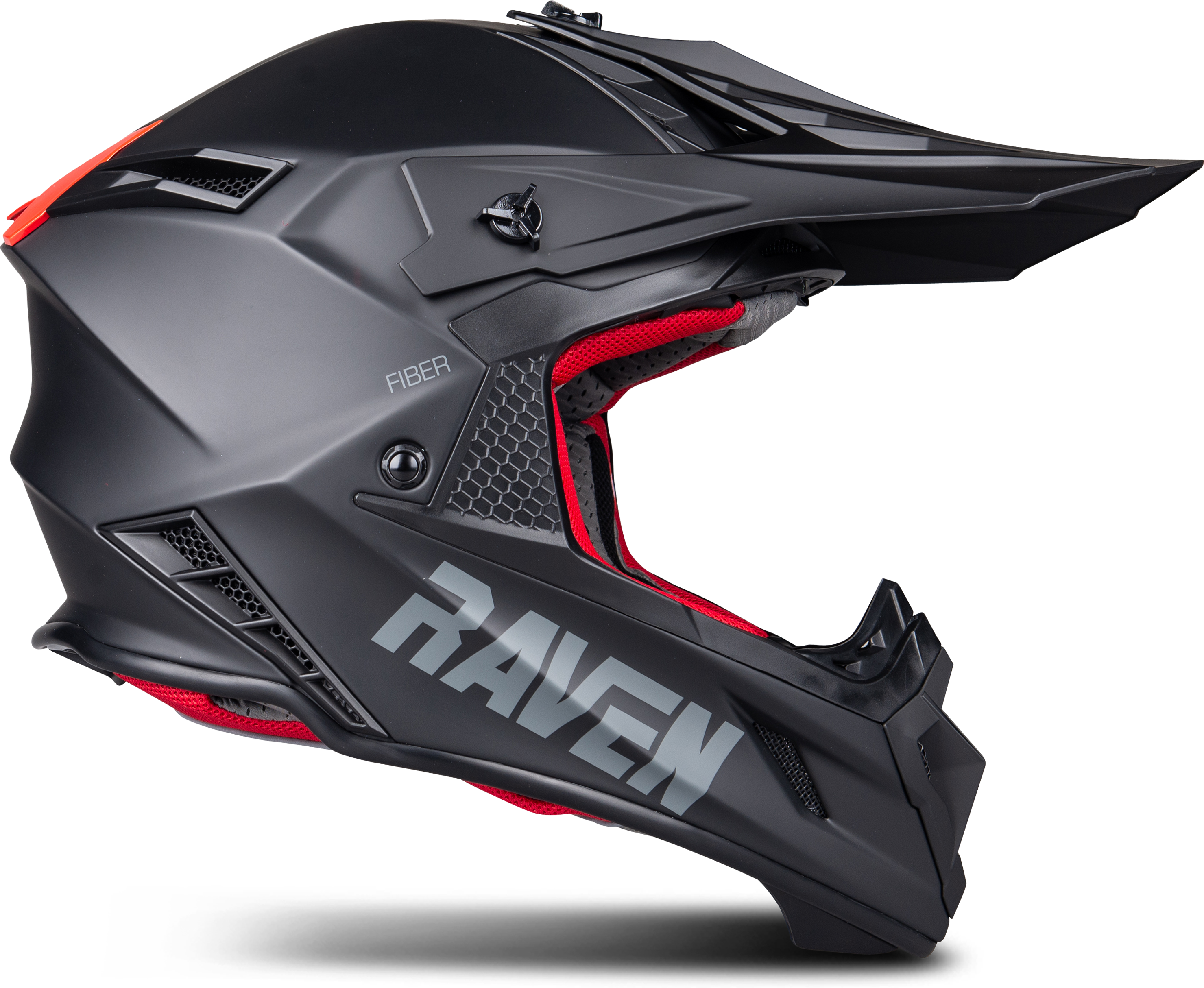 Raven Casco Cross  Aspire Evo Nero Opaco-Rosso