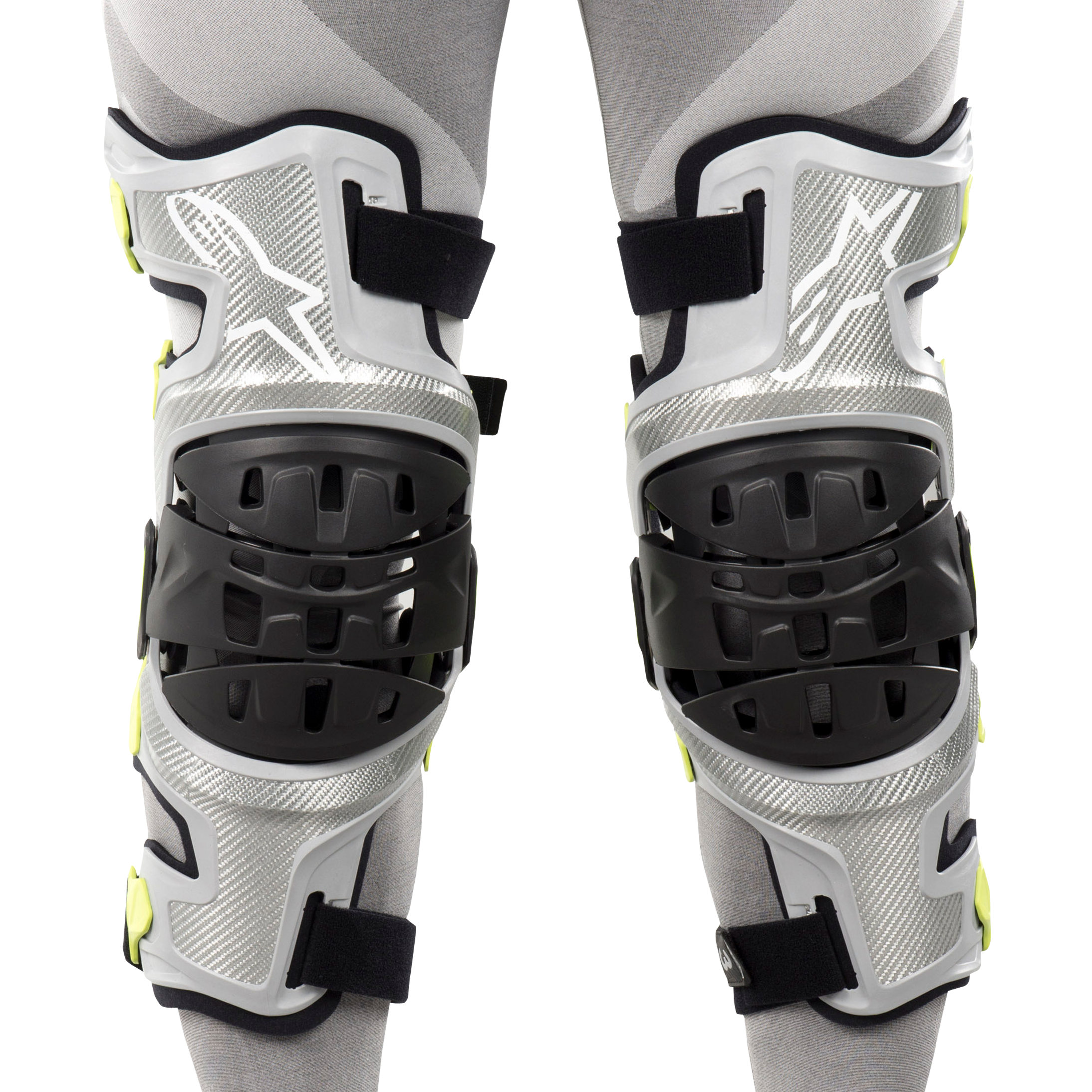 Alpinestars Ginocchiere  Bionic-7 Argento-Giallo Fluo