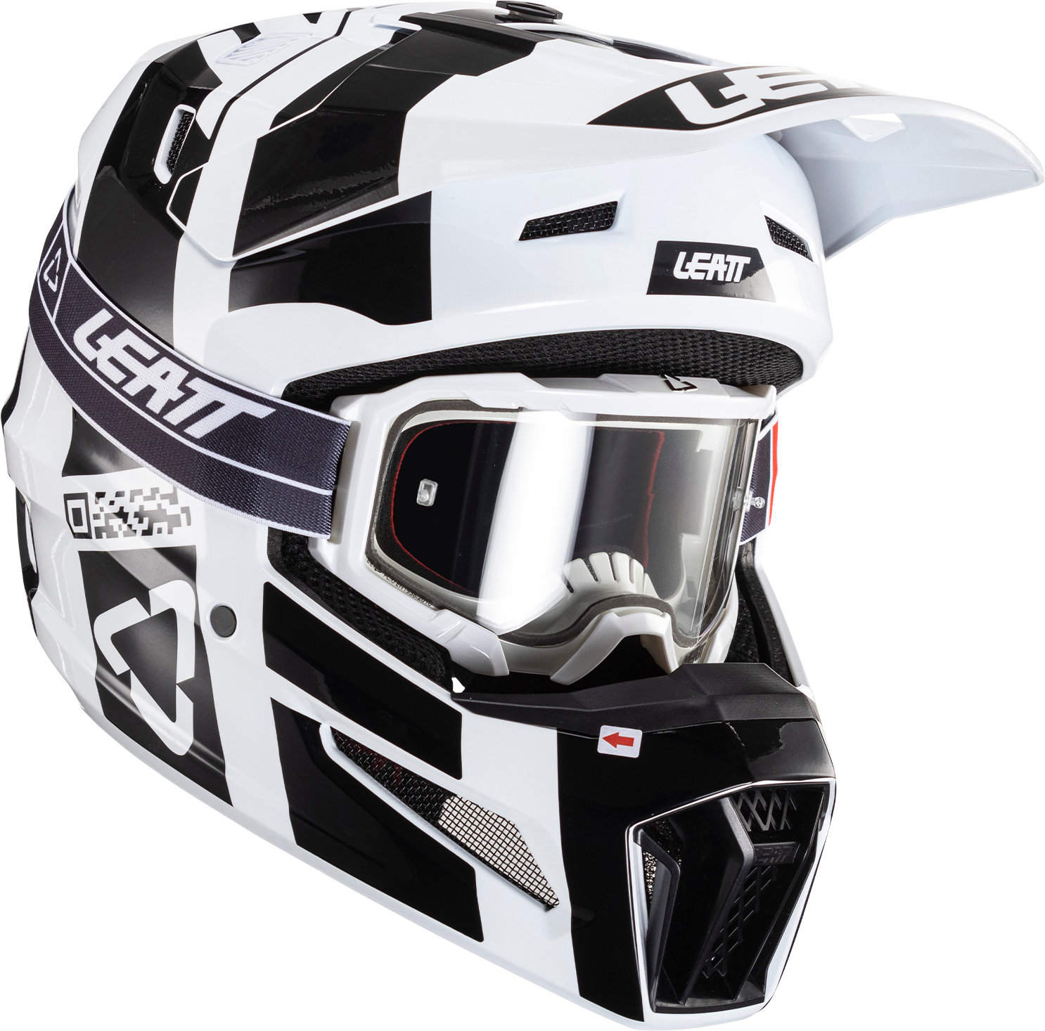 Leatt Kit Casco Cross  Moto 3.5 V24 Nero-Bianco con Maschera