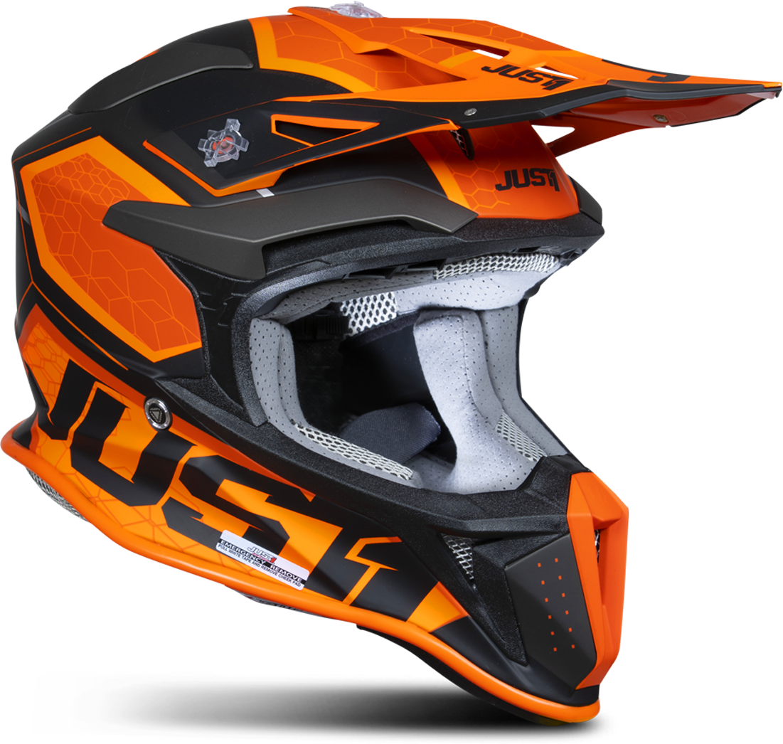 Just1 Casco Cross  J18 F Hexa Arancio-Nero-Titanio