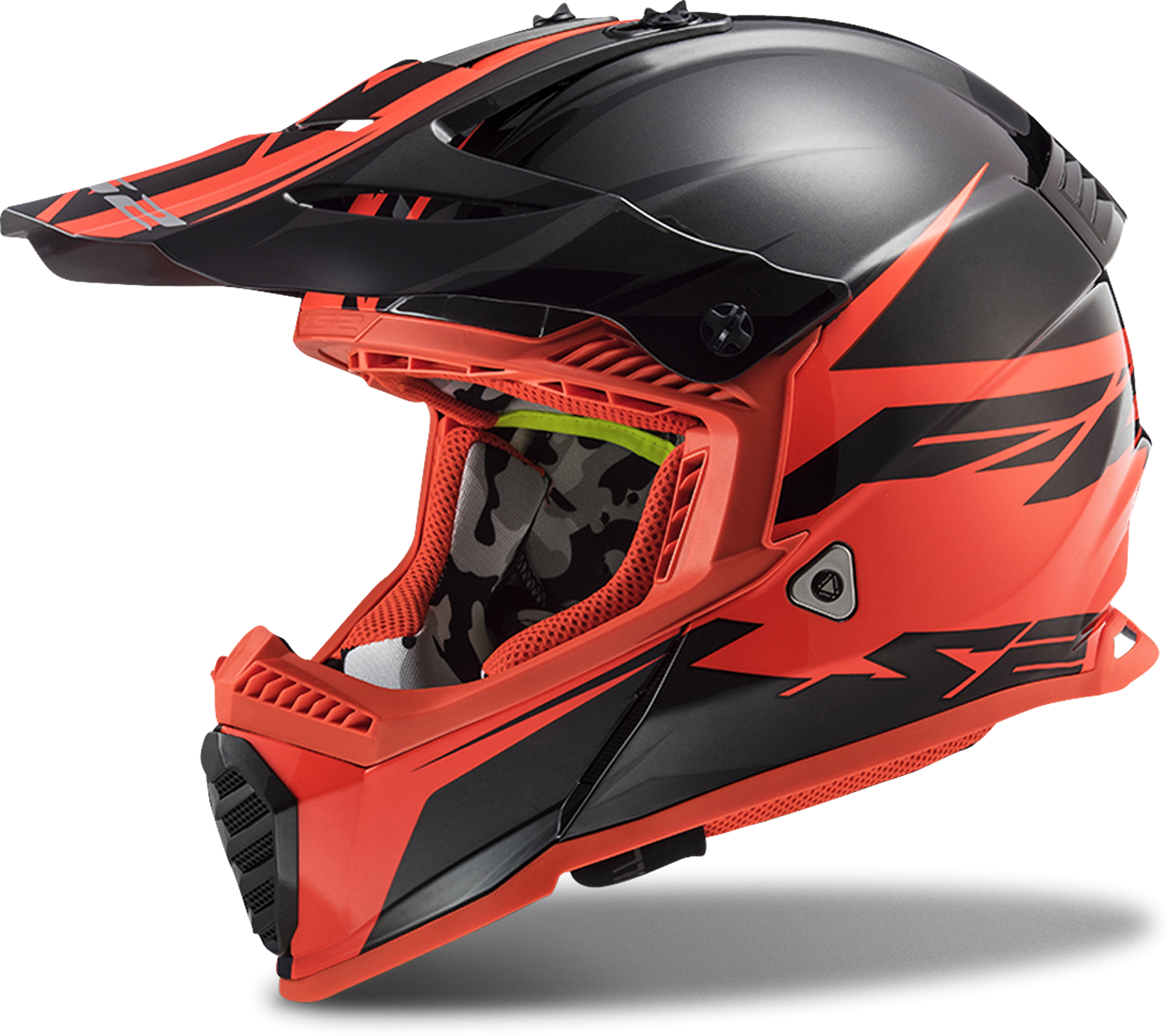 LS2 Casco Cross  MX437 Fast Evo Nero-Rosso