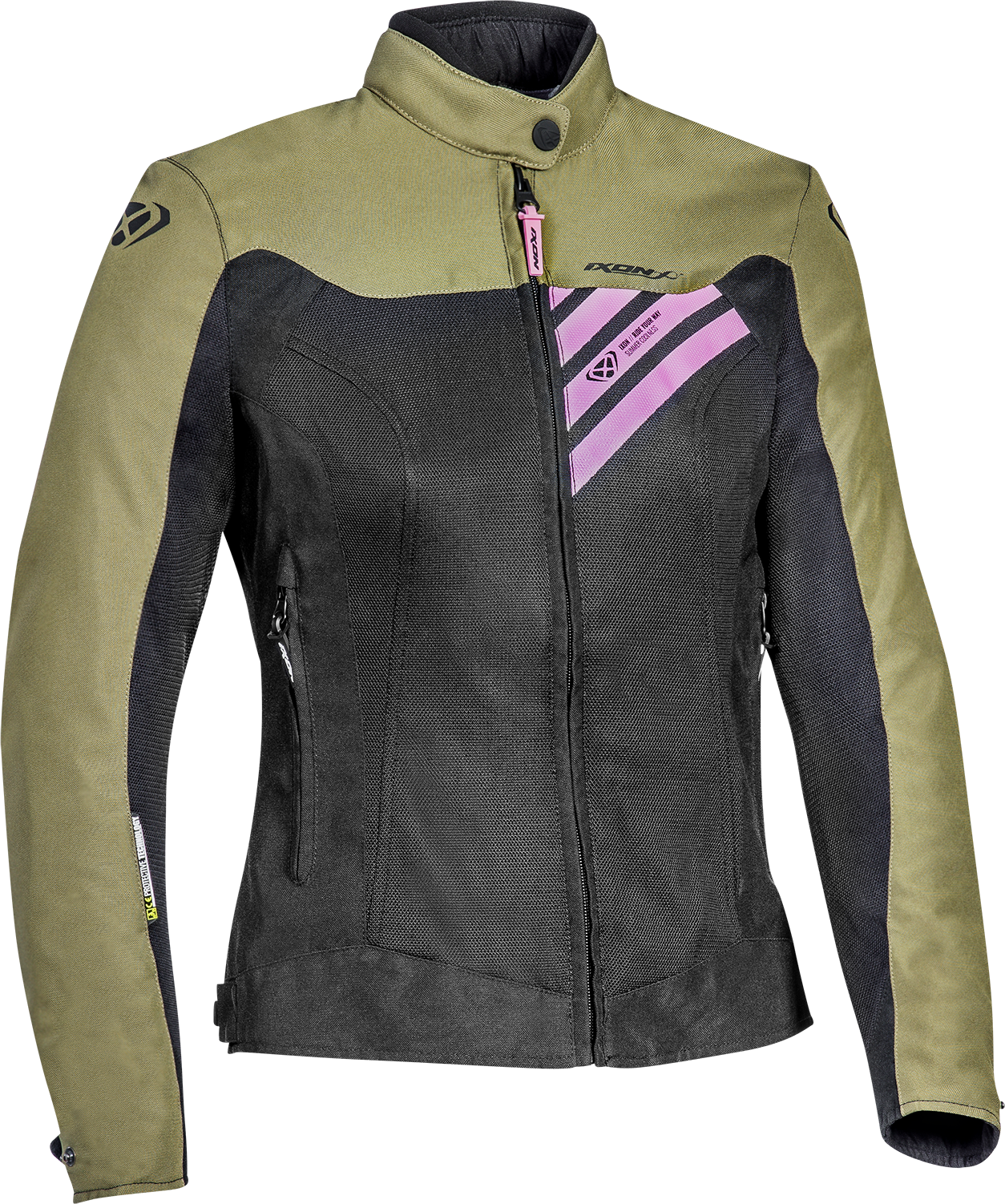 Ixon Giacca Moto Donna  Orion Nero-Marrone-Rosa