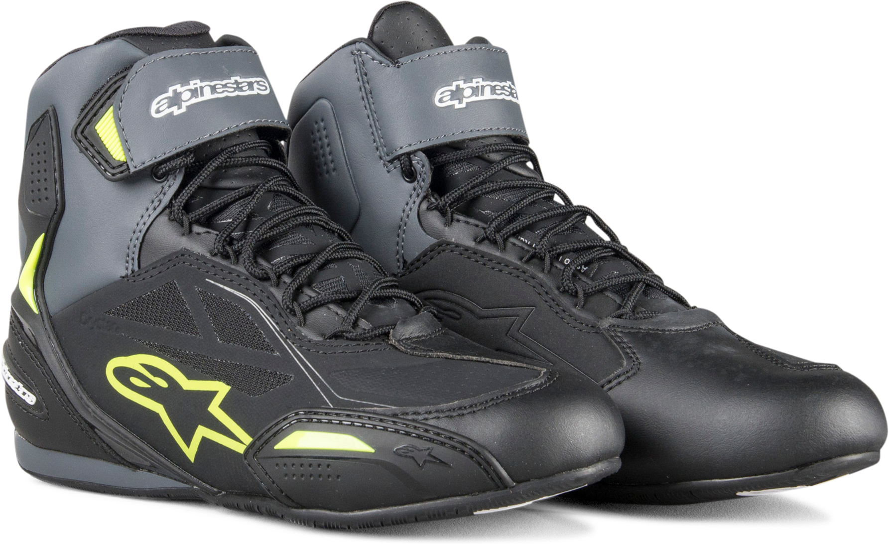 Alpinestars Scarpe Moto  Faster-3 Drystar® Nero-Grigio-Giallo Fluo