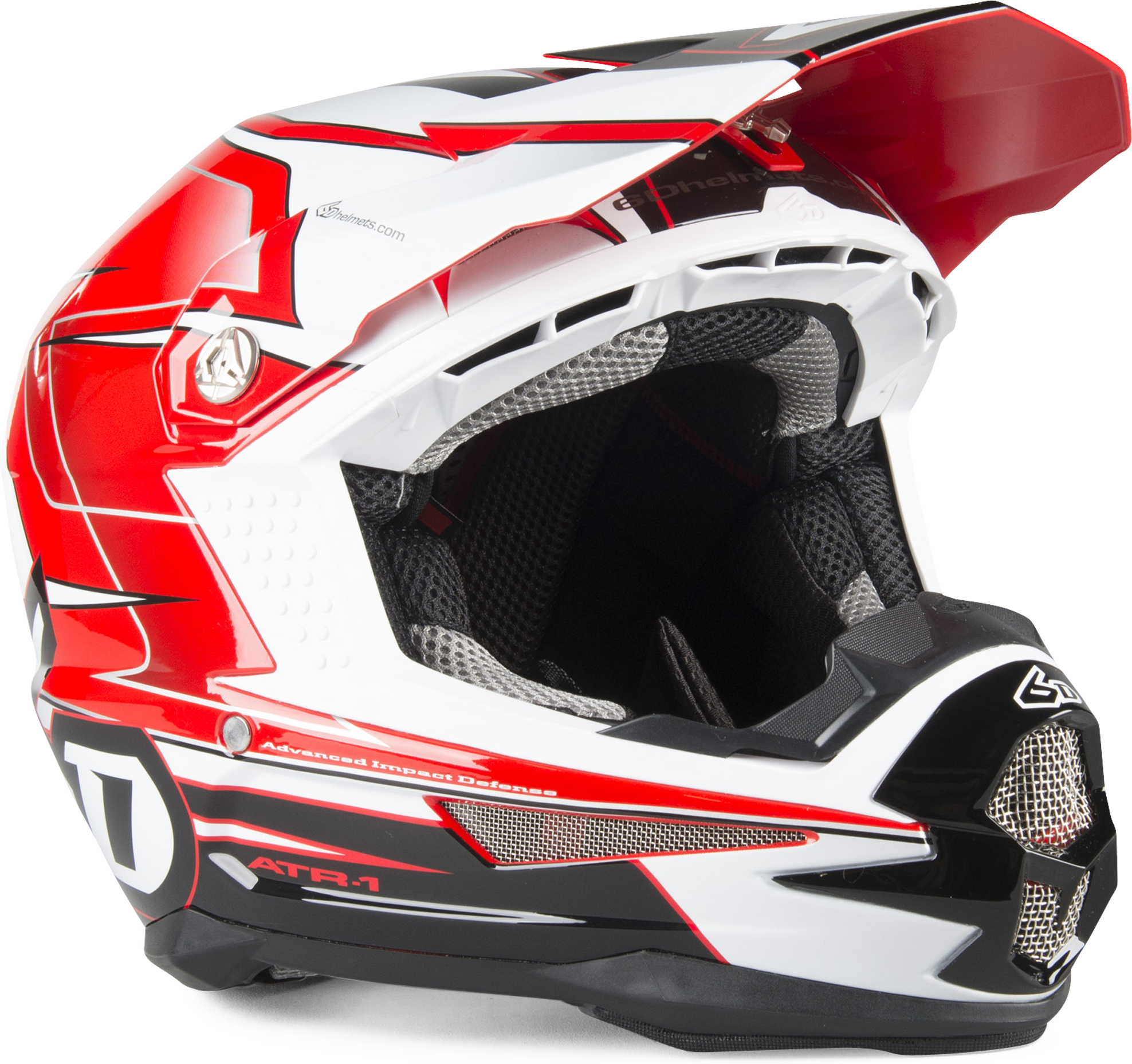 6D Casco Cross  ATR-1 Sonic Rosso-Bianco-Nero