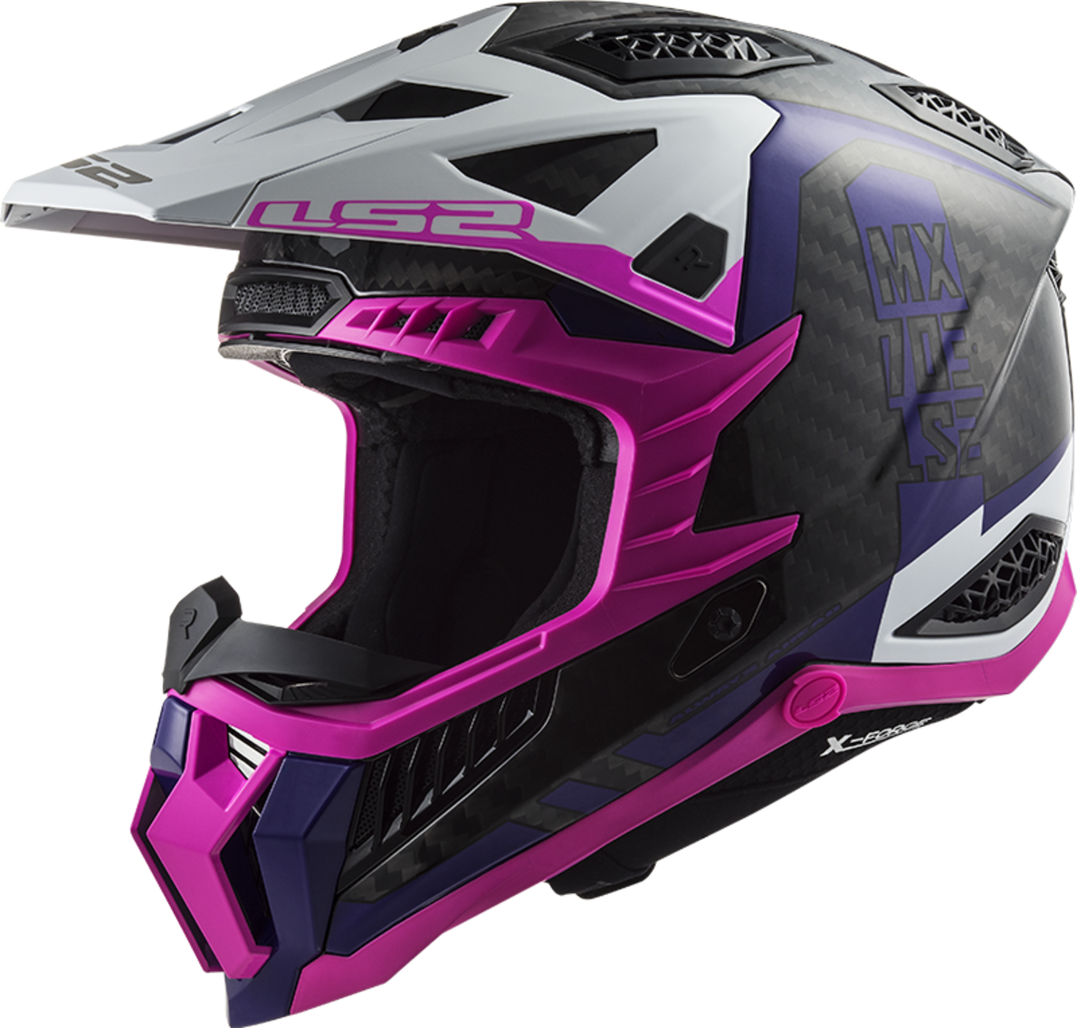 LS2 Casco Cross  MX703 X-Force Victory Fluo Rosa Viola